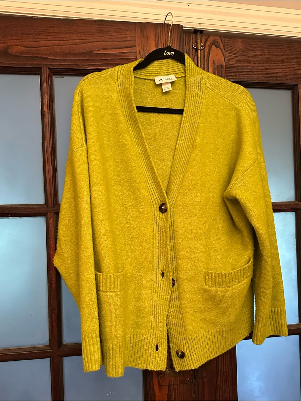 Monki oversized lime green sweater